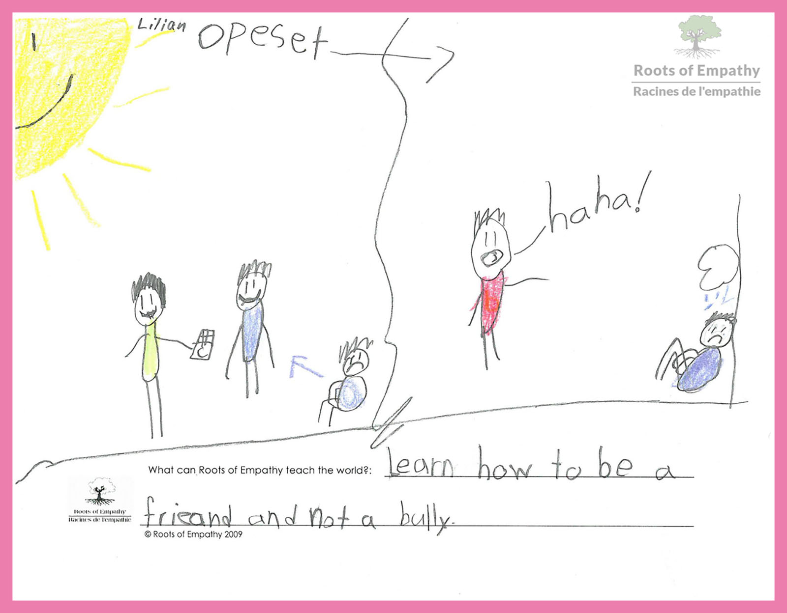 A drawing by Lilian in grade 2